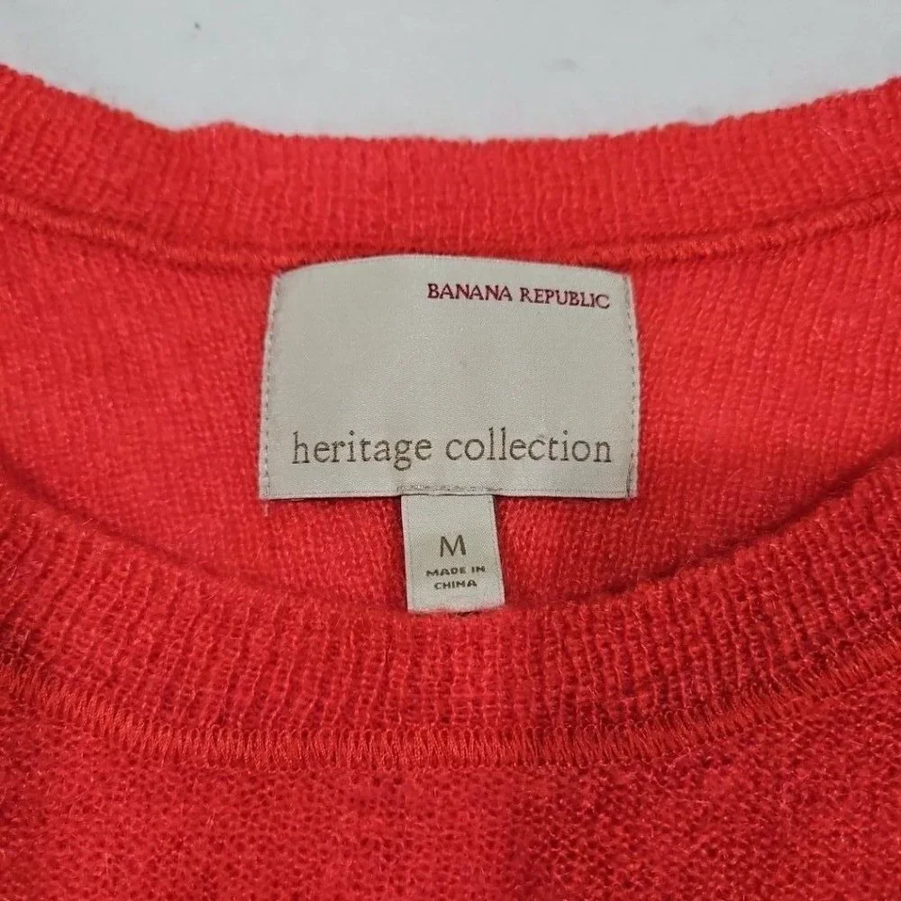 Banana Republic Heritage Womens M Watermelon Pink Wool Mohair Sweater‎